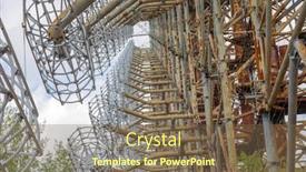  Presentation with radar - Beautiful presentation theme featuring former-military-duga-radar-system backdrop and a violet colored foreground