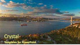  Presentation with istanbul bosphorus bridge turkey - Amazing presentation design having formerly bosphorus bridge between asia backdrop and a tawny brown colored foreground