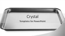  Presentation with floral border over white - Presentation design with forming metal - empty baking sheet for oven background and a light gray colored foreground
