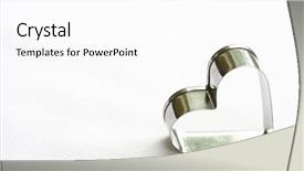  Presentation with cookie - Cool new PPT theme with forming metal - heart shaped cookie cutter isolated backdrop and a white colored foreground