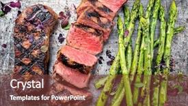  Presentation with barbecue dry aged kobe rib - Colorful PPT theme enhanced with forming metal - traditional barbecue dry aged sliced backdrop and a tawny brown colored foreground