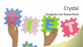  Presentation with diet - Colorful slides enhanced with forming word diet with jigsaw backdrop and a white colored foreground