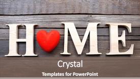  Presentation with letters - Theme having forming word home with heart background and a violet colored foreground