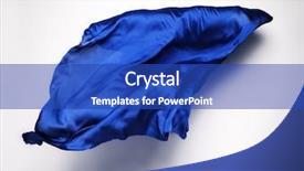  Presentation with fabric - Slide set featuring forms energy - abstract piece of blue fabric background and a cobalt blue colored foreground