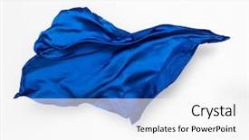 Presentation with fabric - PPT theme enhanced with forms energy - abstract piece of blue fabric background and a  colored foreground