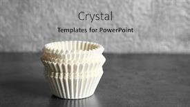  Presentation with pastries - PPT layouts consisting of forms for baking pastries on table background and a light gray colored foreground