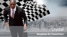 Presentation with checkered flag - Amazing presentation theme having formula 1 racing - digital composite of business man backdrop and a gray colored foreground