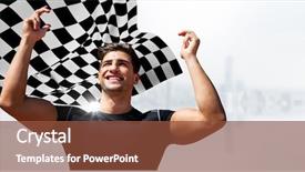  Presentation with air racing - Beautiful PPT theme featuring formula 1 racing - digital composite of male runner backdrop and a tawny brown colored foreground