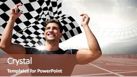  Presentation with air racing - PPT theme having formula 1 racing - digital composite of male runner background and a red colored foreground