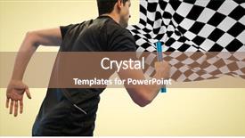  Presentation with checkered flag - Cool new slides with formula 1 racing - digital composite of relay runner backdrop and a coral colored foreground