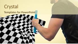  Presentation with checkered flag - Colorful PPT layouts enhanced with formula 1 racing - digital composite of relay runner backdrop and a cream colored foreground