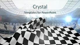  Presentation with checkered flag - Beautiful slide set featuring formula 1 racing - digitally generated of checkered flag backdrop and a sky blue colored foreground