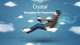  Presentation with vape concept smoke clouds - Colorful presentation theme enhanced with formula car - funny racedriver young man driving backdrop and a teal colored foreground