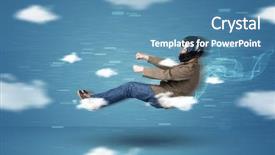  Presentation with driving - Cool new slide set with formula car - funny racedriver young man driving backdrop and a teal colored foreground