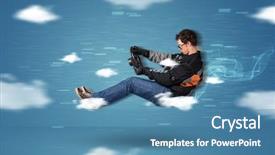  Presentation with driving - Amazing PPT theme having formula car - funny racedriver young man driving backdrop and a teal colored foreground