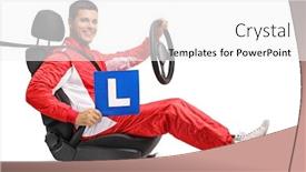  Presentation with car seat - Slides consisting of formula-car-racer background and a white colored foreground