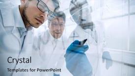  Presentation with on glass board - PPT theme consisting of formulas - close up a group background and a light blue colored foreground