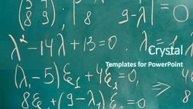  Presentation with green chalkboard - Slide deck with formulas written on green chalkboard background and a ocean colored foreground