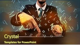  Presentation with man in suit guitar - Cool new presentation theme with formulation - young man in suit backdrop and a tawny brown colored foreground