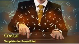  Presentation with formal - Beautiful presentation theme featuring formulation - young man in suit backdrop and a tawny brown colored foreground