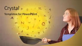 Presentation with mystery person - Beautiful theme featuring formulation - young person cooking letters backdrop and a yellow colored foreground