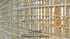  Presentation with reinforcement - Theme featuring formwork construction - lattice of metal rebar rod background and a coral colored foreground