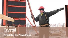  Presentation with concrete construction - Theme having formwork installation for concrete background and a coral colored foreground