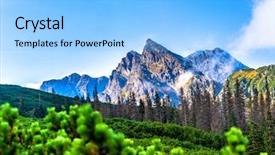  Presentation with sugarcane fields mountains landscape nature - Cool new PPT layouts with forrest - polish tatra mountains summer landscape backdrop and a light blue colored foreground