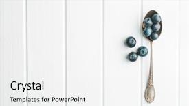  Presentation with antioxidant - Slides with forrest - top view of tasty blueberries background and a white colored foreground