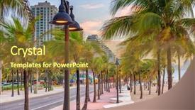  Presentation with florida beach - Colorful PPT theme enhanced with fort - ft lauderdale florida usa backdrop and a tawny brown colored foreground