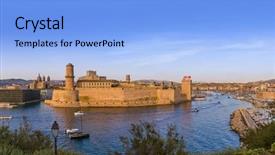  Presentation with fort - Audience pleasing slides consisting of fort and vieux port - marseille backdrop and a  colored foreground