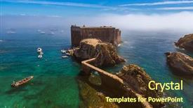  Presentation with fort - Colorful theme enhanced with fort in berlenga island - portugal backdrop and a tawny brown colored foreground