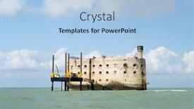  Presentation with animadet in sea - Amazing slide deck having fort-boyard-in-the-middle backdrop and a light blue colored foreground