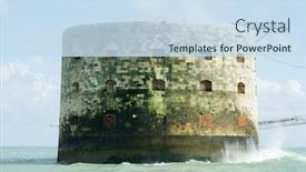  Presentation with fort - Amazing PPT layouts having fort-boyard-in-the-middle backdrop and a sky blue colored foreground