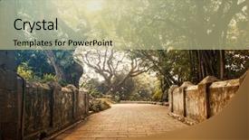  Presentation with canning - Slides with fort canning park in singapore background and a mint green colored foreground