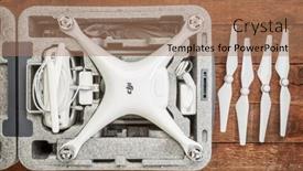  Presentation with drone quadcopter - Beautiful PPT theme featuring fort-collins-co-usa-december backdrop and a coral colored foreground