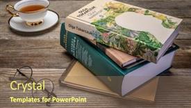  Presentation with literature - Colorful presentation theme enhanced with fort-collins-co-usa-march backdrop and a violet colored foreground