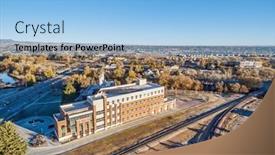  Presentation with university building - Colorful slides enhanced with fort-collins-co-usa-november backdrop and a light blue colored foreground