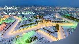  Presentation with fort - Audience pleasing slide deck consisting of fort goryokaku in winter backdrop and a ocean colored foreground