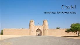  Presentation with oasis - Colorful PPT layouts enhanced with fort in al ain oasis backdrop and a teal colored foreground