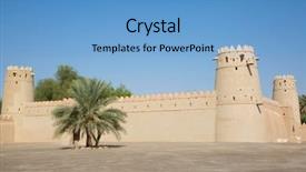  Presentation with oasis - Amazing PPT layouts having fort in al ain oasis backdrop and a teal colored foreground