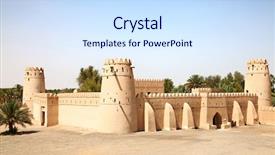  Presentation with oasis - Audience pleasing slide set consisting of fort in al ain oasis backdrop and a sky blue colored foreground