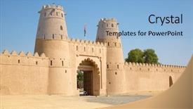  Presentation with oasis - Amazing presentation design having fort in al ain oasis backdrop and a light blue colored foreground
