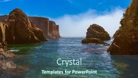  Presentation with fort - Amazing PPT theme having fort-in-berlenga-island-portugal backdrop and a ocean colored foreground