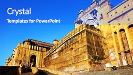  Presentation with india government - Amazing PPT theme having fort in jaipur rajasthan india backdrop and a  colored foreground
