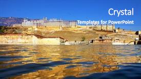  Presentation with india fort - PPT theme enhanced with fort in jaipur rajasthan india background and a cobalt blue colored foreground