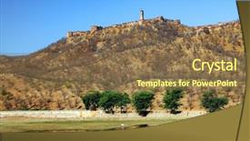 Presentation with india fort - Audience pleasing theme consisting of fort in jaipur rajasthan india backdrop and a  colored foreground