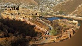  Presentation with india fort - Audience pleasing theme consisting of fort in jaipur rajasthan india backdrop and a coral colored foreground