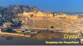  Presentation with india fort - Audience pleasing slide deck consisting of asian empire tradision - india jaipur amber fort backdrop and a  colored foreground