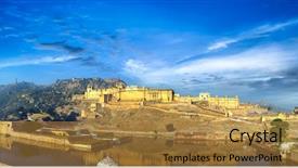  Presentation with rajasthan - PPT theme having india jaipur amber fort background and a gold colored foreground